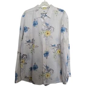 Tommy Bahama White and Yellow Floral Shirt